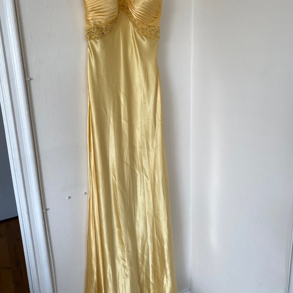 Morrell Maxie Formal Gown Gold w/ Beaded Detail - Picture 3 of 5